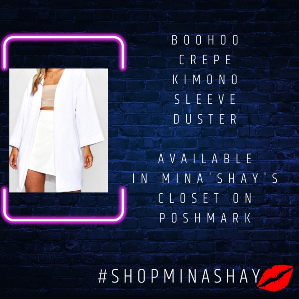 Boohoo crepe kimono sleeve duster